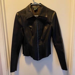 Danier black genuine leather coat, size XS